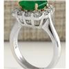 Image 3 : 3.15 CTW Natural Colombian Emerald And Diamond Ring In 14K White Gold