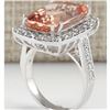 Image 3 : 13.03 CTW Natural Morganite And Diamond Ring In 18K White Gold