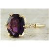 Image 2 : 3.41 CTW Amethyst 14K Yellow Gold Diamond Ring