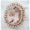 Image 2 : 11.22 CTW Morganite 14K Rose Gold Diamond Ring