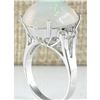 Image 3 : 9.82 CTW Natural Opal And Diamond Ring 18K Solid White Gold