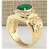 Image 3 : 3.02 CTW Natural Emerald And Diamond Ring In 18K Yellow Gold