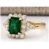 Image 2 : 2.05 CTW Natural Emerald And Diamond Ring In 14k Yellow Gold