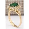 Image 3 : 2.05 CTW Natural Emerald And Diamond Ring In 14k Yellow Gold