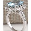 Image 3 : 6.01 CTW Natural Aquamarine And Diamond Ring In 14K White Gold