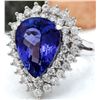Image 2 : 7.51 CTW Natural Tanzanite 18K Solid White Gold Diamond Ring