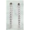 Image 2 : 1.40 CTW 14K White Gold Diamond Hoop Earrings