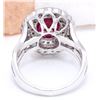 Image 3 : 2.60 CTW Natural Ruby 18K Solid White Gold Diamond Ring