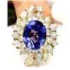 Image 1 : 10.73 CTW Natural Tanzanite 18K Solid Yellow Gold Diamond Ring