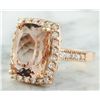 Image 2 : 7.12 CTW Morganite 14K Rose Gold Diamond Ring