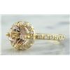 Image 2 : 1.24 CTW Morganite 18K Yellow Gold Diamond Ring