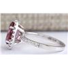 Image 2 : 3.02 CTW Natural Pink Tourmaline And Diamond Ring 18K Solid White Gold