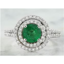 2.45 CTW Emerald 14K White Gold Diamond Ring