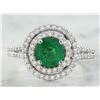 Image 1 : 2.45 CTW Emerald 14K White Gold Diamond Ring