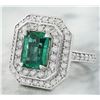Image 2 : 3.21 CTW Emerald 18K White Gold Diamond Ring