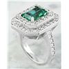 Image 3 : 3.21 CTW Emerald 18K White Gold Diamond Ring