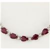 Image 1 : 49.20 CTW Natural African Ruby And Diamond Necklace In 18K White Gold