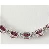 Image 2 : 49.20 CTW Natural African Ruby And Diamond Necklace In 18K White Gold