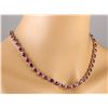 Image 3 : 49.20 CTW Natural African Ruby And Diamond Necklace In 18K White Gold