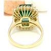 Image 3 : 4.80 CTW Natural Emerald 18K Solid Yellow Gold Diamond Ring
