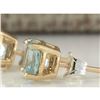 Image 2 : 1.06 CTW Natural Blue Aquamarine Earrings In 18K Yellow Gold