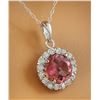 Image 2 : 1.82 CTW Tourmaline 18K White Gold Diamond Necklace