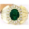 Image 1 : 3.45 CTW Natural Emerald 18K Solid Yellow Gold Diamond Ring