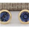 Image 1 : 2.60 CTW Natural Tanzanite Earrings 14k Solid Yellow Gold