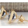 Image 2 : 2.60 CTW Natural Tanzanite Earrings 14k Solid Yellow Gold