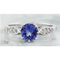 1.21 CTW Tanzanite 18K White Gold Diamond Ring