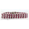 Image 1 : 43.00 CTW Ruby 14K White Gold Diamond Bracelet
