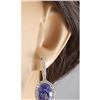 Image 3 : 12.15 CTW Natural Tanzanite And Diamond Earrings 14K Solid White Gold