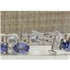 Image 2 : 11.01CTW Natural Tanzanite And Diamond Bracelet In 18K Solid White Gold