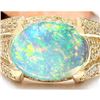 Image 1 : 5.90 CTW Natural Opal 14K Solid Yellow Gold Diamond Ring