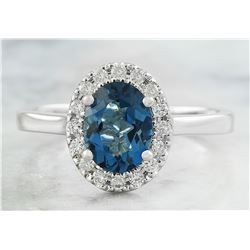 1.60 CTW Topaz 14K White Gold Diamond Ring