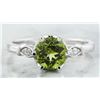 Image 1 : 1.50 CTW Peridot 14K White Gold Diamond Ring