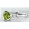 Image 2 : 1.50 CTW Peridot 14K White Gold Diamond Ring