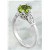 Image 3 : 1.50 CTW Peridot 14K White Gold Diamond Ring