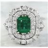 Image 1 : 5.12 CTW Emerald 14K White Gold Diamond Ring