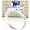 Image 3 : 2.53 CTW Natural Blue Tanzanite And Diamond Ring 14k Solid White Gold