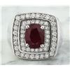 Image 1 : 4.30 CTW Ruby 14K White Gold Diamond Ring