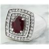 Image 2 : 4.30 CTW Ruby 14K White Gold Diamond Ring