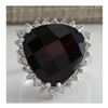 Image 1 : 18.01CTW Natural Red Garnet And Diamond Ring In14K White Gold