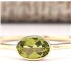 Image 1 : 0.60 CTW Natural Peridot Ring In 18K Yellow Gold