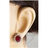 Image 5 : 4.31 CTW Ruby 14K White Gold Diamond Earrings