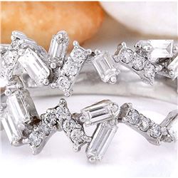 1.26 CTW Natural Diamond 18K Solid White Gold Ring