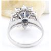 Image 3 : 2.38 CTW Natural Sapphire 18K Solid White Gold Diamond Ring