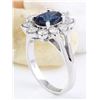 Image 4 : 2.38 CTW Natural Sapphire 18K Solid White Gold Diamond Ring