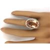 Image 5 : 13.12 CTW Natural Morganite 14K Solid White Gold Diamond Ring