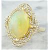 Image 2 : 7.05 CTW Opal 18K Yellow Gold Diamond Ring